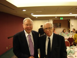 William Glasser and Thomas Szasz at the 2005 Evolution of Psychotherapy conference. Glasser and Szasz were not close during their careers, but they did agree that there was no such thing as mental illness.