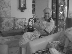 Bill, at home, ready to visit about whatever is on your mind.  (Photo by Jim Roy)